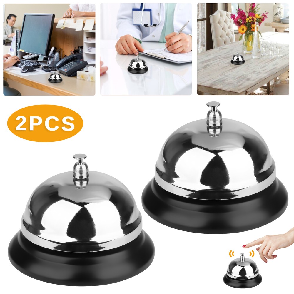 2Pcs Customer Service Desk Call Bell Counter Loud Ring For Kitchen Hotel Office-image