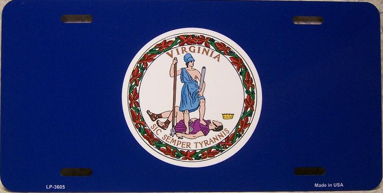 Aluminum License Plate US State Virginia flag NEW