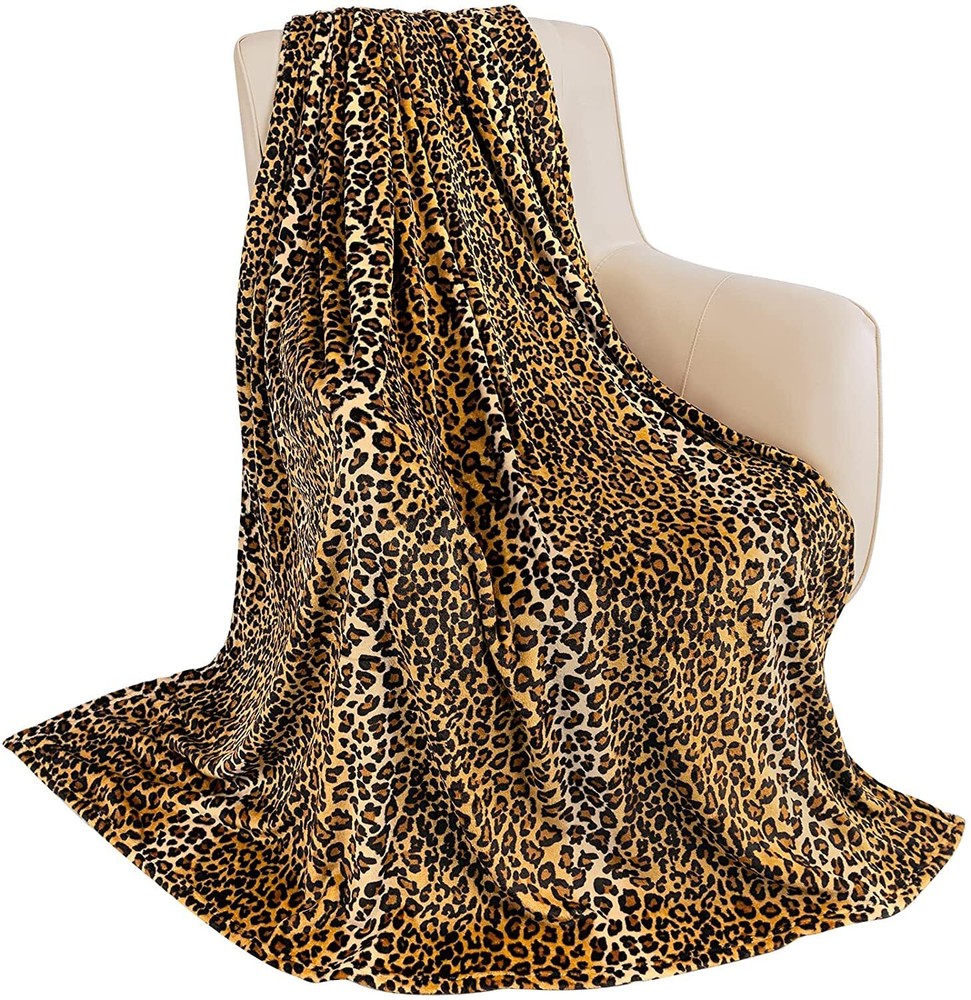 Flannel Fleece Throw Blanket for Couch, Leopard Print Blanket for Adult, Ligh...