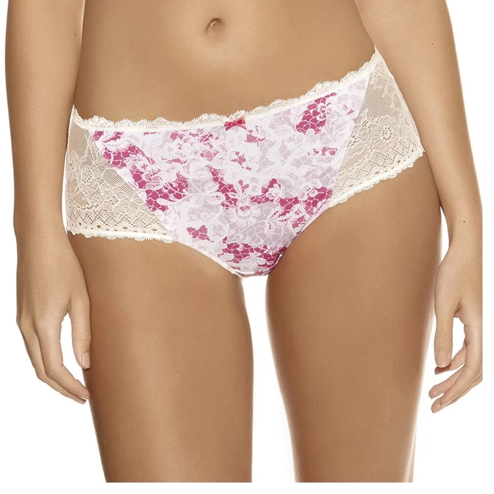 Fantasie Julia Short Brief Size S 10 12 Pink Ivory Floral Lace Knickers 9166 New