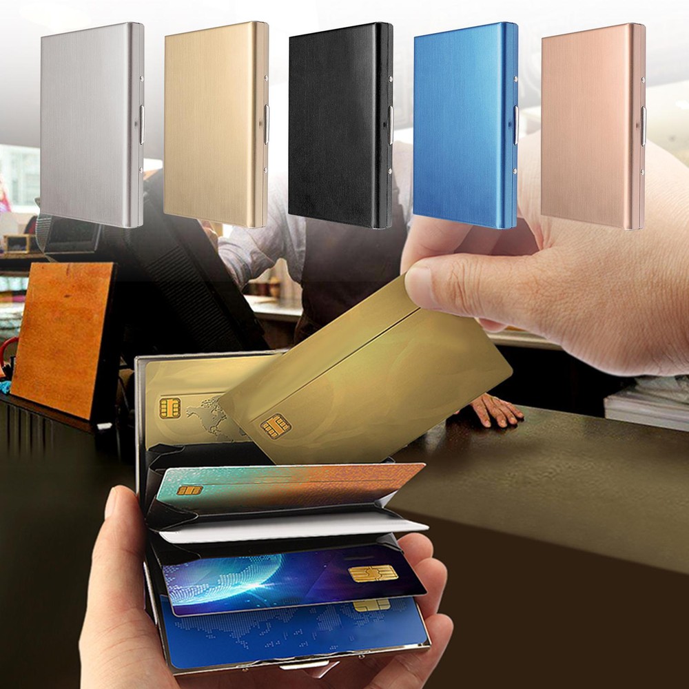 Slim RFID Blocking Stainless Steel Travel Wallet for Men – Credit Card & ID Holder-image