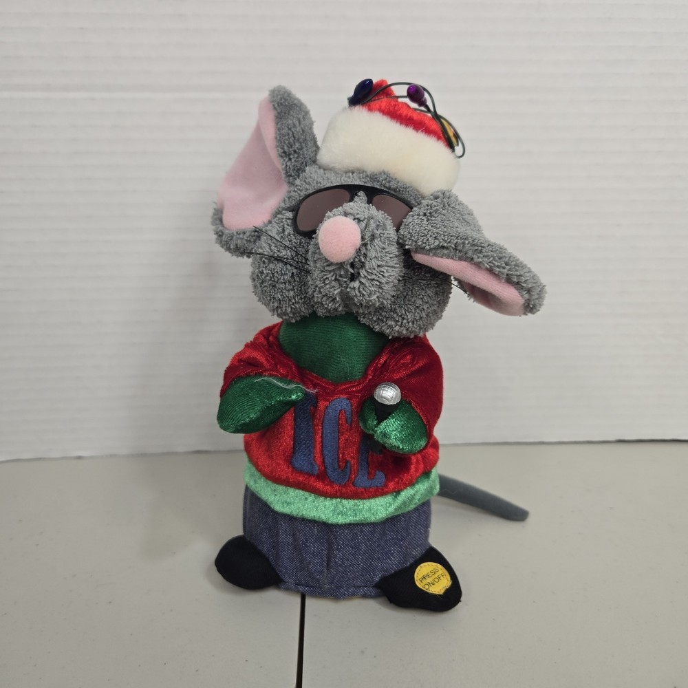 Vintage 2003 Gemmy Holiday Mouse Light-Up Singing Ice Ice Baby Working