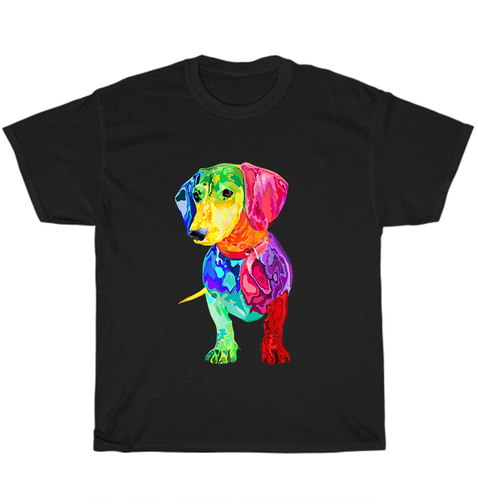 Dachshund Colorful Weiner Dog Pet Animal Lover T-Shirt Unisex Funny Tee Gift NEW