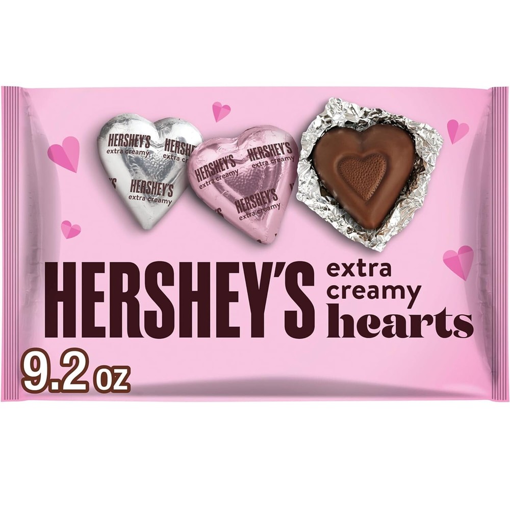 HERSHEY'S Milk Chocolate Hearts, Valentine's Candy Pack, 9.2 oz - Free Shipping