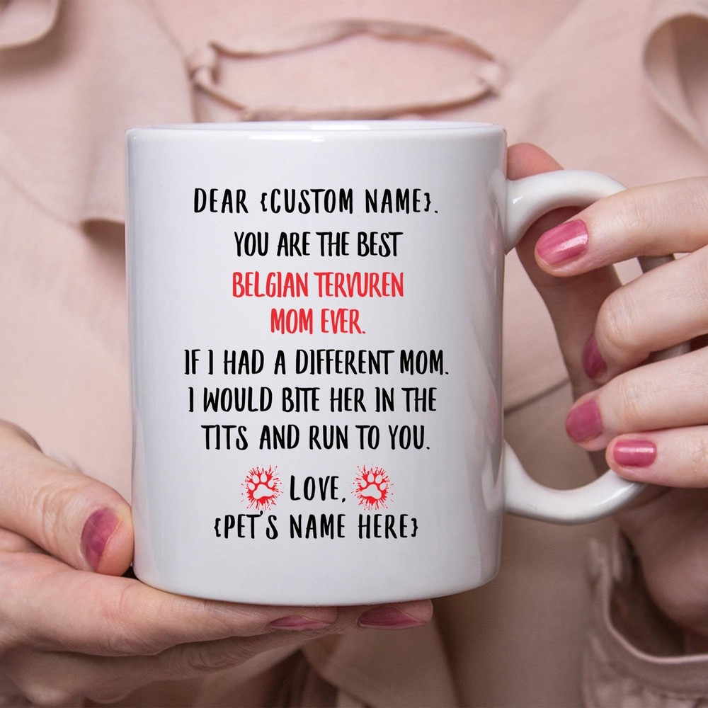 Belgian Tervuren Mom Gift Personalized Mothers Day Gift Mug Custom Name Gifts