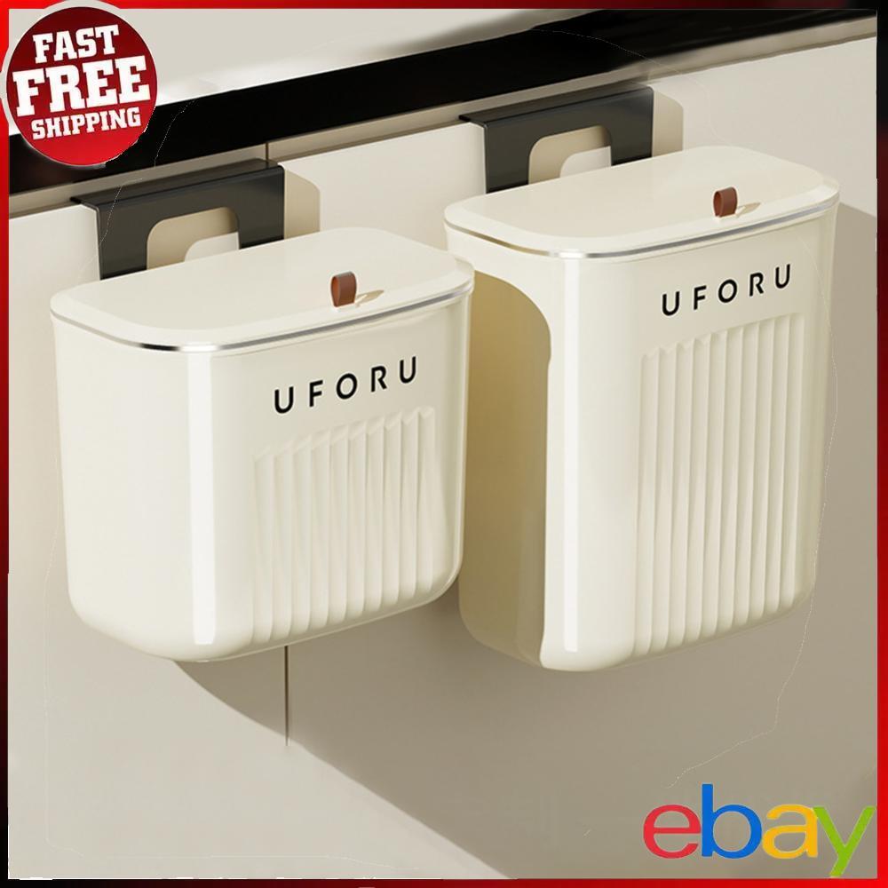 Hanging Trash Can Wall Mounted Trash Can With Lid for Cabinet RV Bedroom Camping