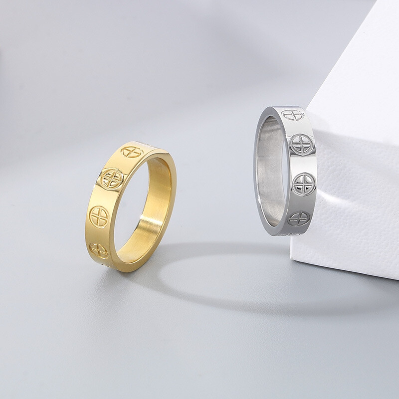 Titanium steel stainless steel cross ring jewelry for men and women