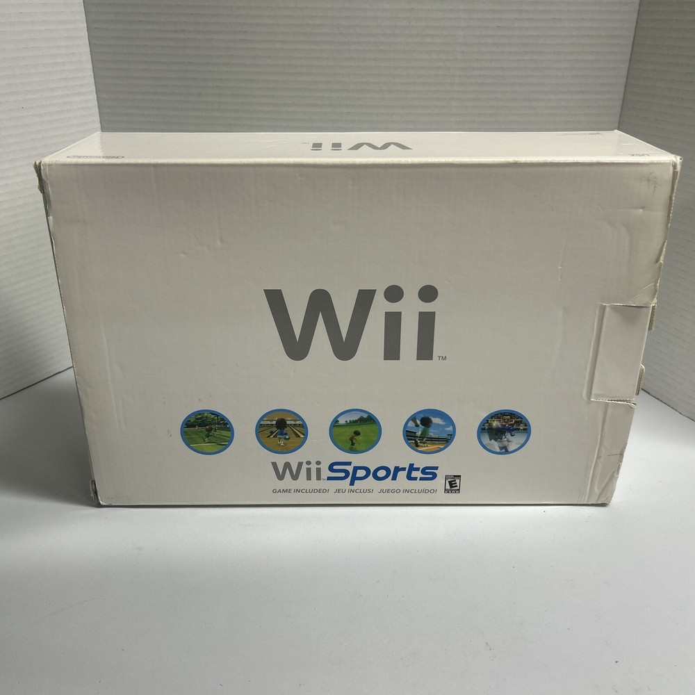 NINTENDO WII  White Sports Bundle Console (RVL-001) Complete w/ Box  tested