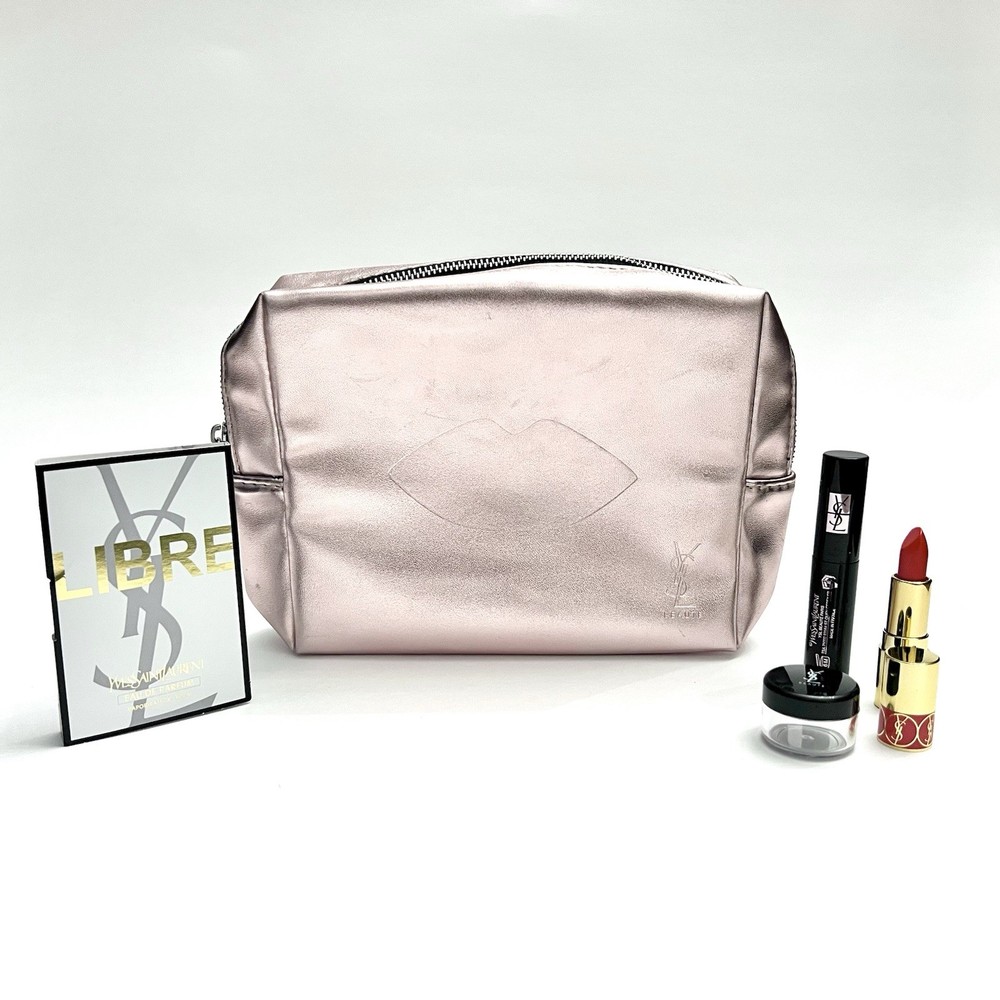 YSL 9 Inch LIPS Makeup Bag with Free Samples Gift with Purchase