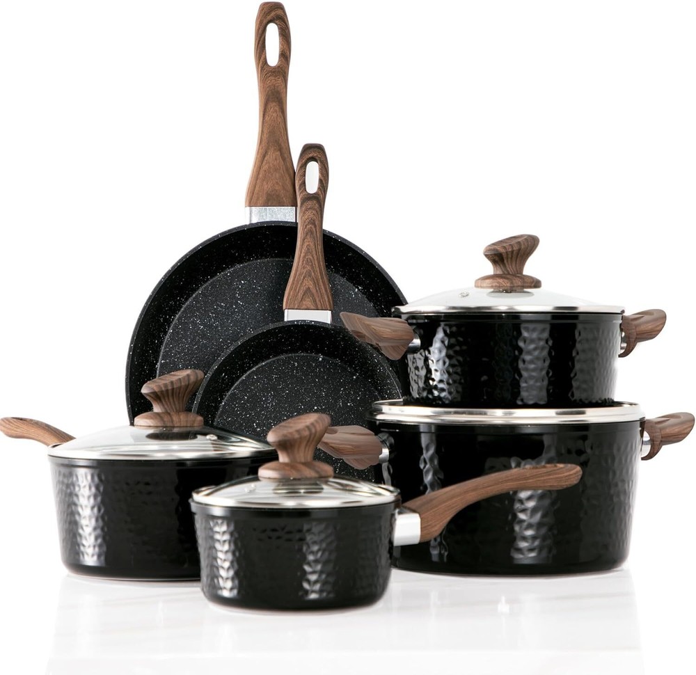 15-Piece Nonstick Induction Cookware Set – Pots & Pans Kitchen Gift