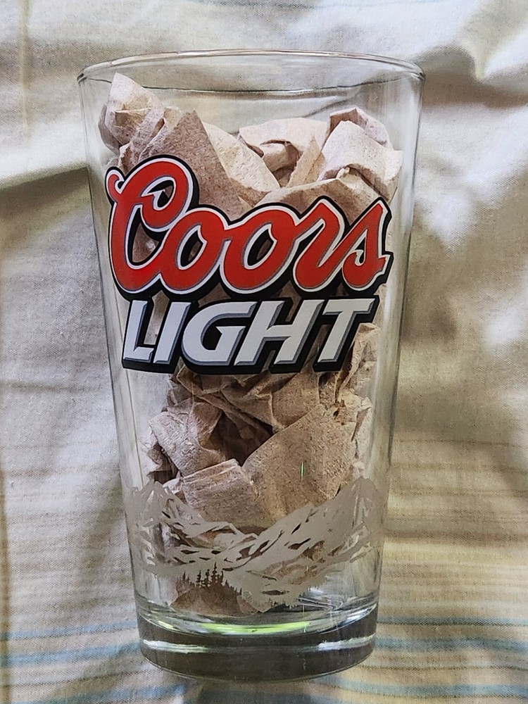 Coors Light 16 oz Frosted Beer Glass for Chilled Beverages  