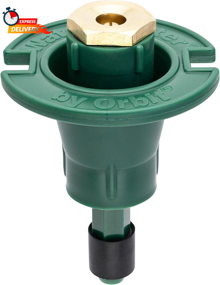 Orbit 54027 Plastic Pop-Up Flush Head Sprinkler with Brass Full Pattern Spray No