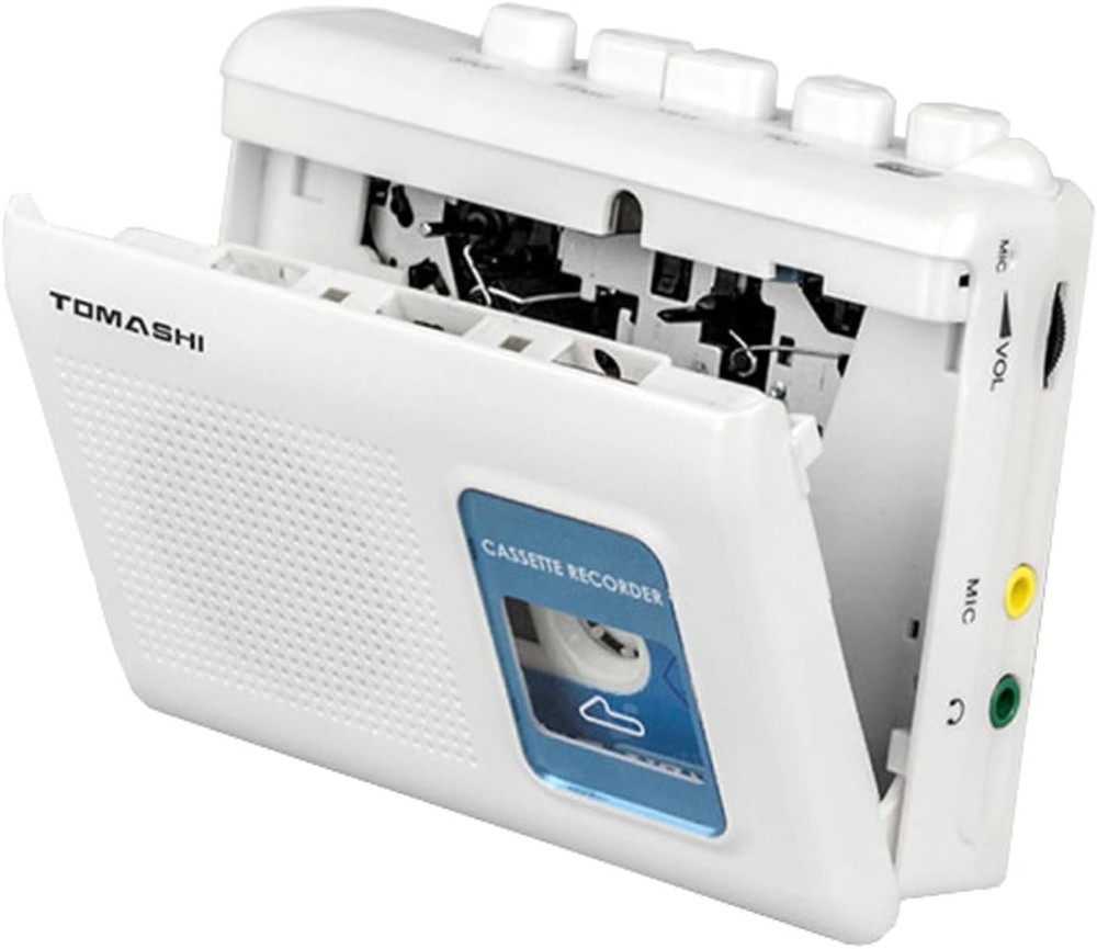 Portable Cassette Player Walkman with Built-In Speaker and Microphone for On-the-Go Listening