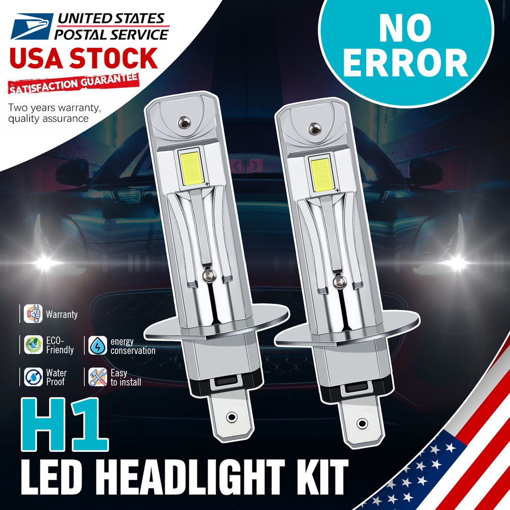 Durable H1 6000K LED Headlight Bulbs Kit High Low Beam Super Bright CANbus White