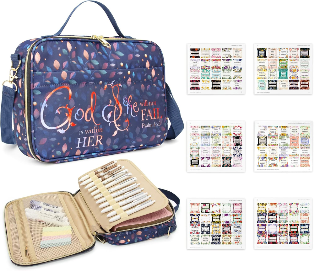 Bible Cover for Men - Zippered Organizer Bag with Pockets for Standard Bible