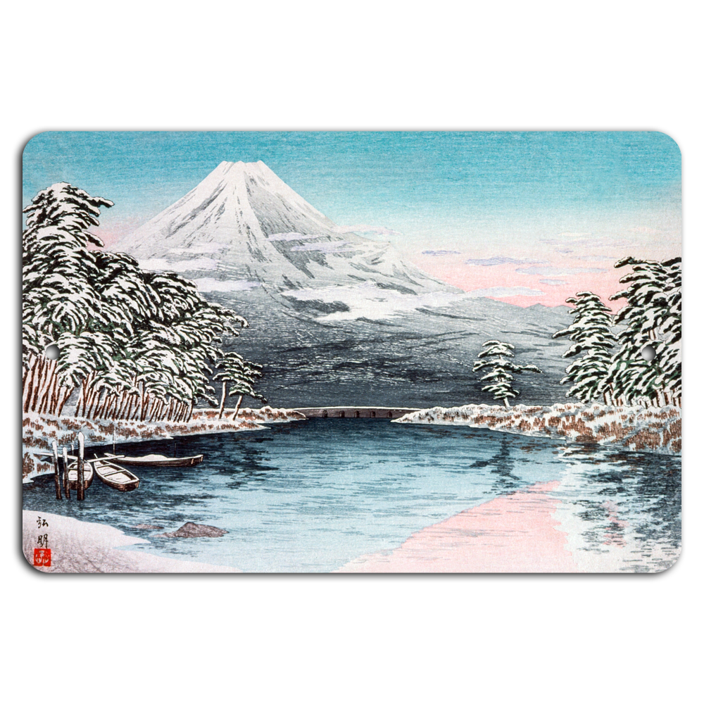 Majestic Mt Fuji Winter Scene Aluminum Art Print
