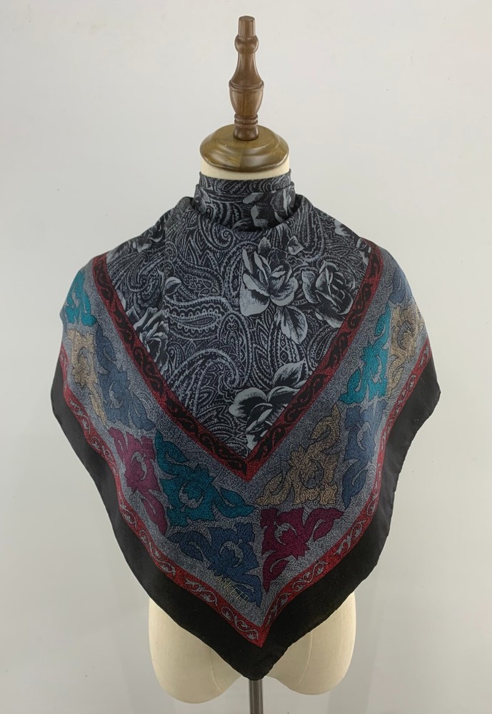 Vintage Lancetti Milano Silk Scarf Square Foulards Shawl Face Wrap Top Neckwear