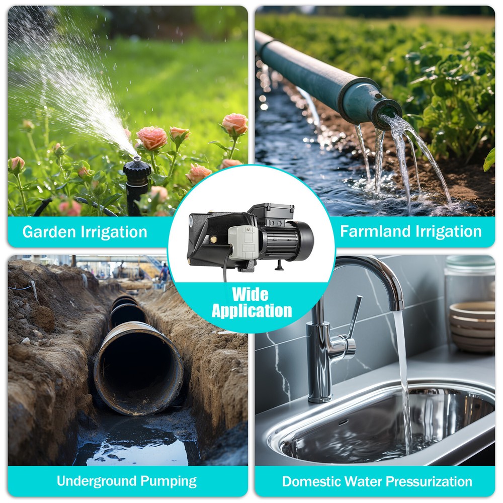 3/4 HP Shallow Well Jet Pump Self-Priming Pump w/Pressure Switch Lawn Irrigation