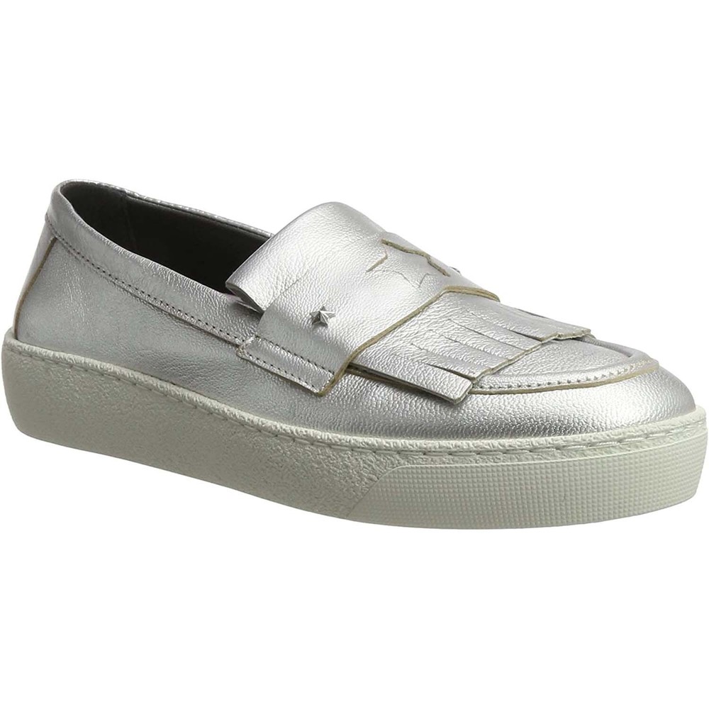 Tommy Hilfiger Women Silver Moccasin Slippers FW0FW01713-901