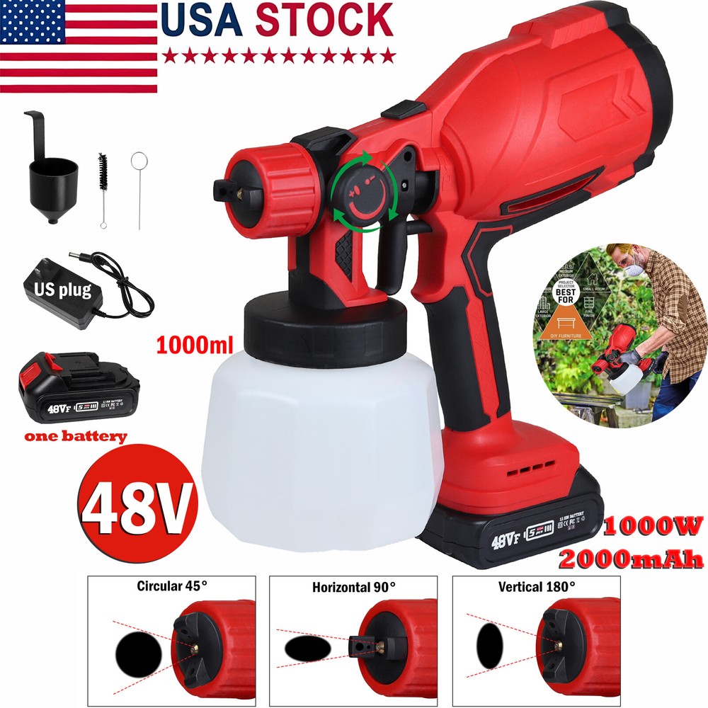 Cordless Electric Airless HVLP Paint Sprayer with Battery for High Pressure Painting