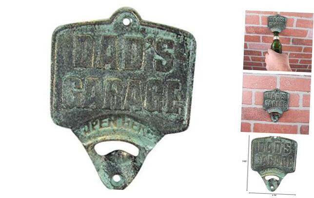 Treasure Gurus Wall Mount Metal Beer Soda Cap Bottle Opener for Dads Garage or Bar