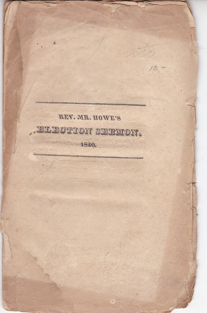 1820  Rev. Howe's Election Sermon State of New Hampshire