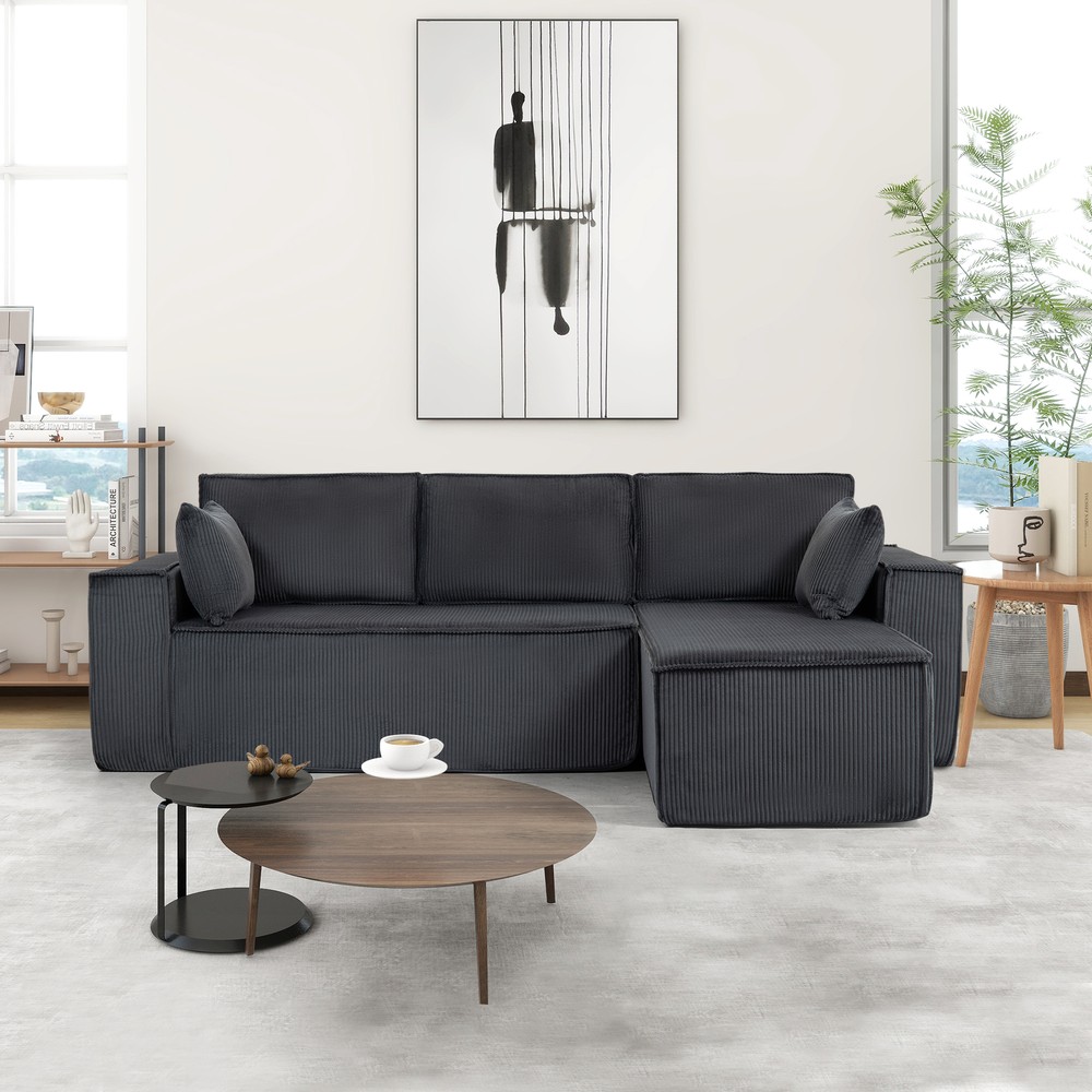 L-Shape Modular Sectional Cloud Sofa with Comfortable Upholstered Design