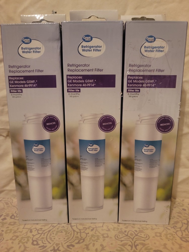 Great Value Refrigerator Water Filter  Ge GSWF & Kenmore 46-9914 SET OF 3