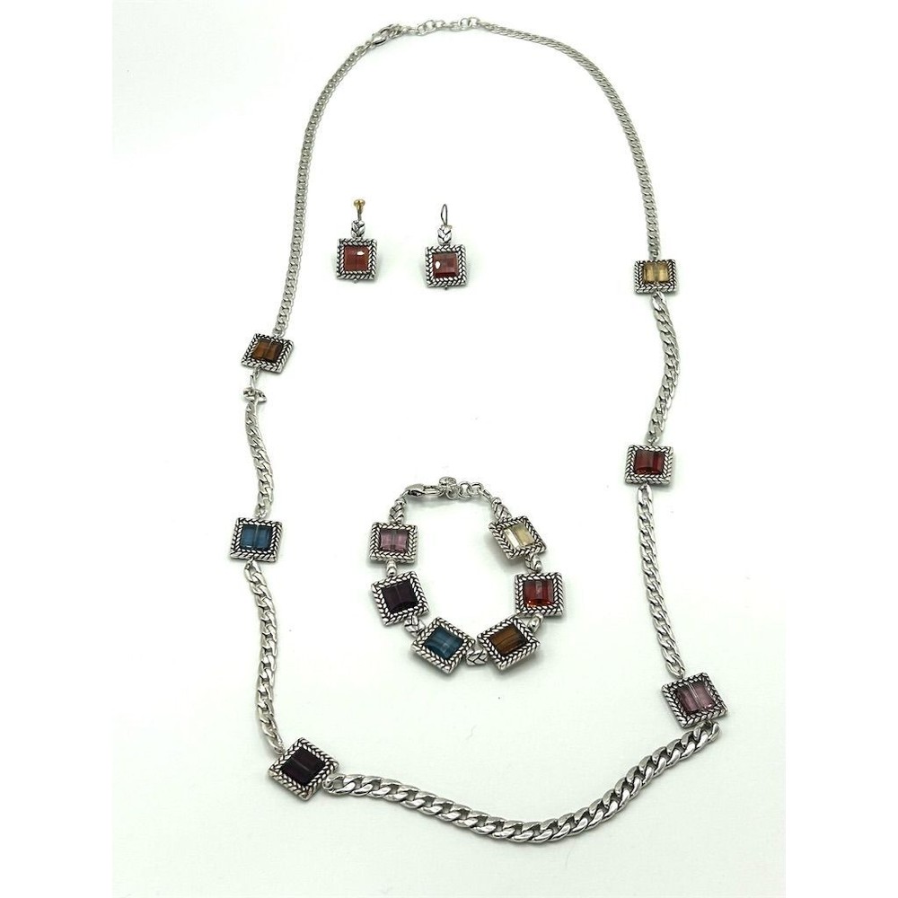 Brighton Multicolor Glass Bead Necklace Set with Matching Jewelry  