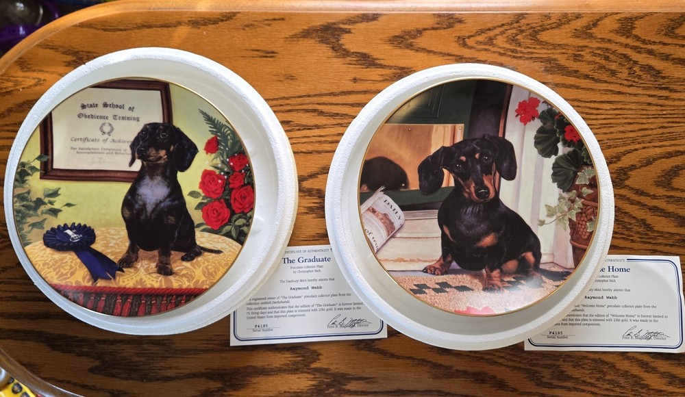 Danbury Mint Dachshund Plates  