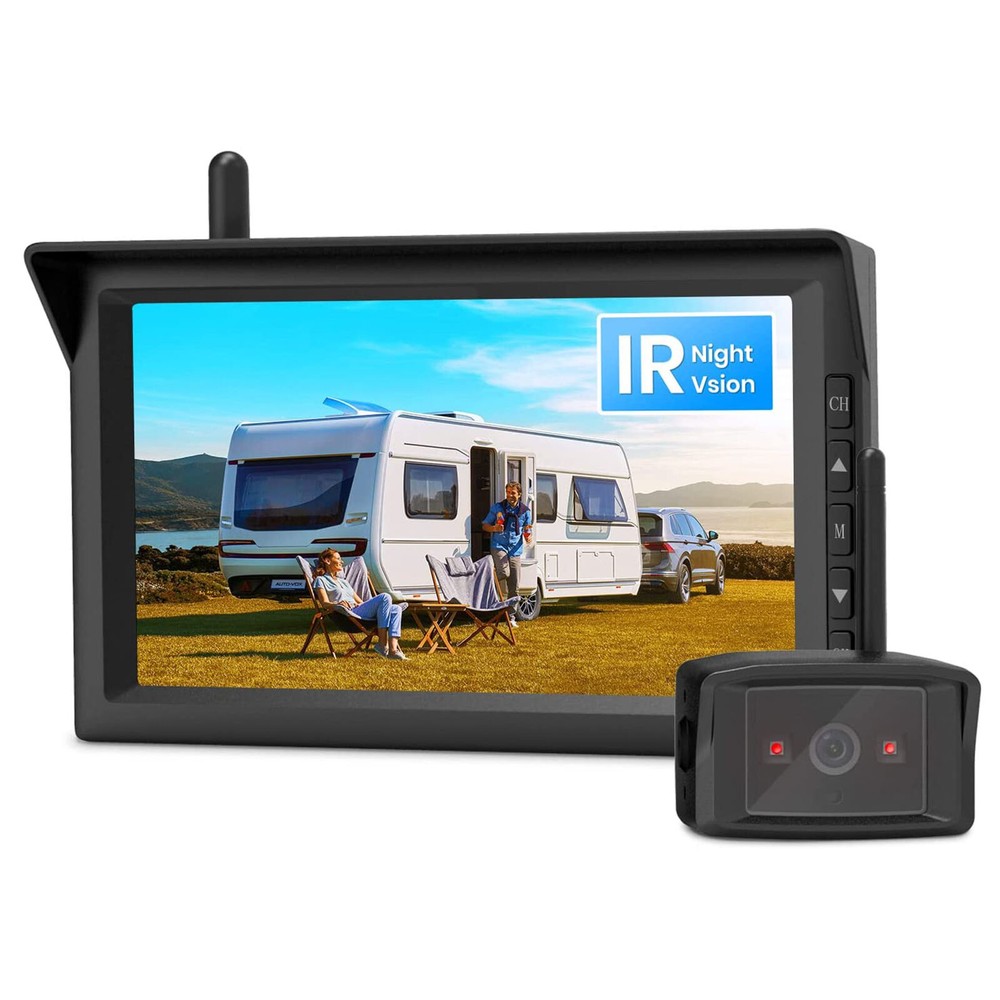 AUTO-VOX W10 Wireless Backup Camera 7'' Rear View Monitor Nite For Truck Van RV