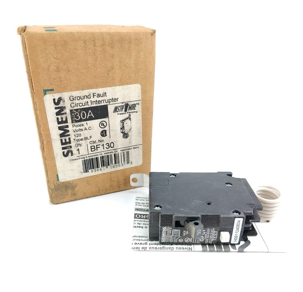 Siemens BF130 120V, 30A Ground Fault Circuit Breaker NEW In Box - Free shipping