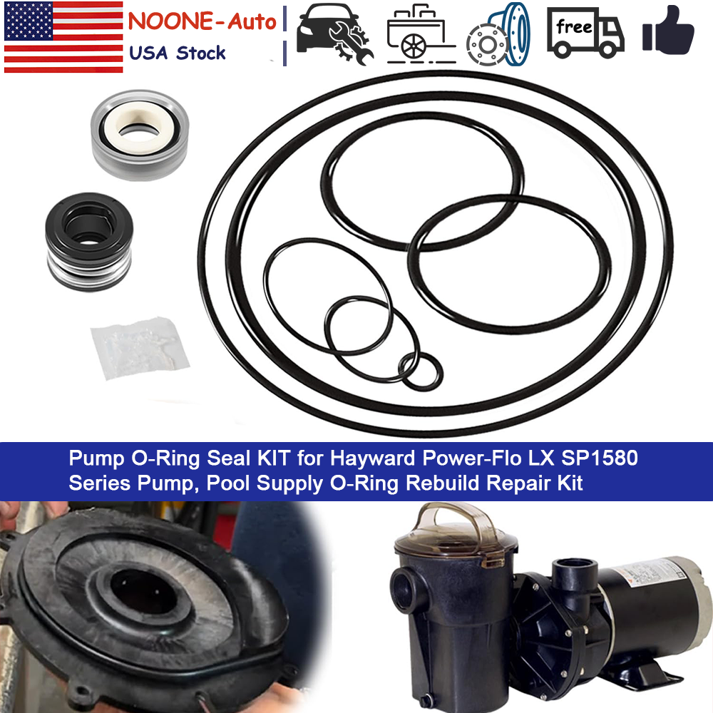 Pool Pump O-Ring Seal Rebuild Kit For Hayward Power-Flo LX SP1580 Series Pumps