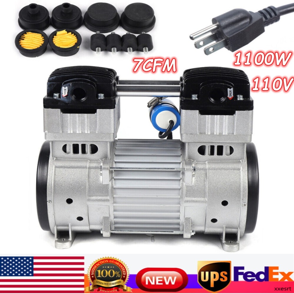 1100W Silent 7CFM Oilless Air Pump Compressor Mute Vacuum