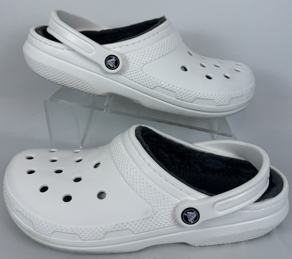 Adult Crocs Classic Comfy Cushion Clog Lined W/ Strap White Size 10M/12W