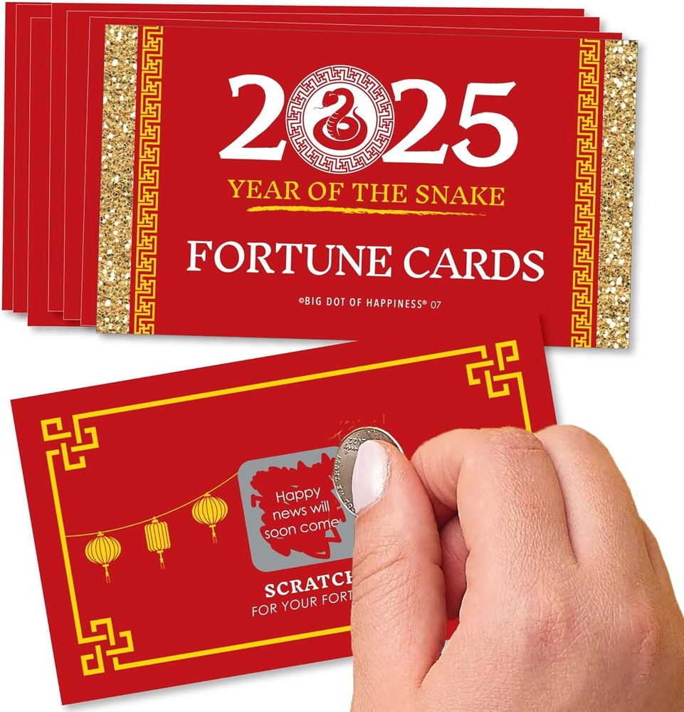 Big Dot of Happiness 2025 Chinese New Year Snake Game Scratch Cards