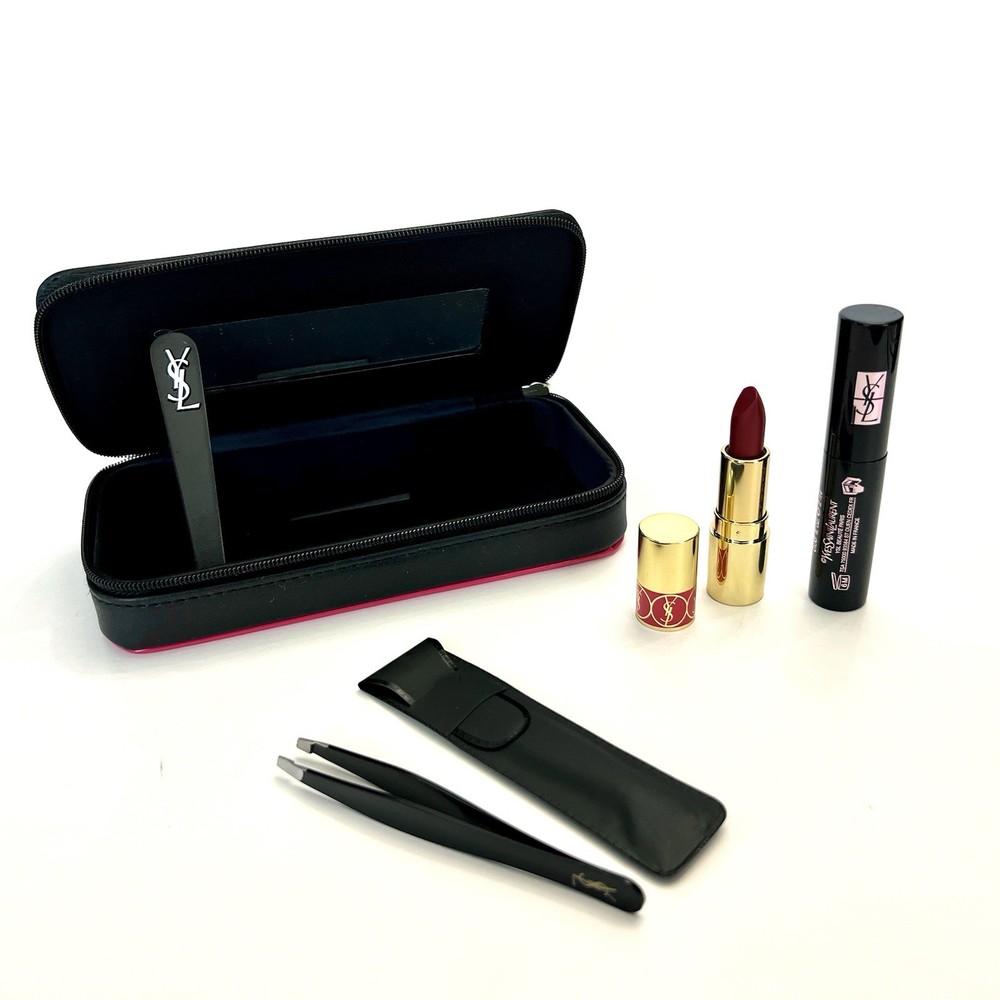 YSL Beauté Petit Vanity Set with Makeup Stick Tweezers Mascara Mini Lipstick