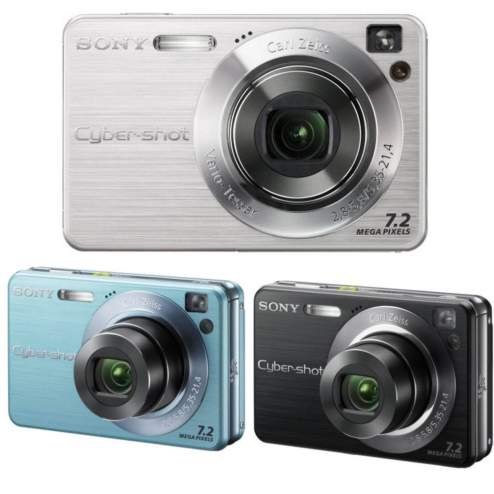Sony Cybershot DSC-W120 7.2 MP Digital Camera Black/Blue/Silver 4x Optical Zoom