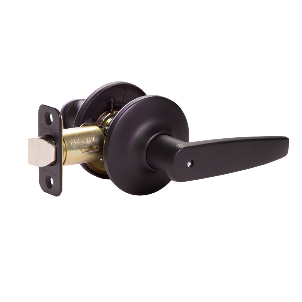 Design House 779140 Delavan Series Privacy Door Lever Set - Black