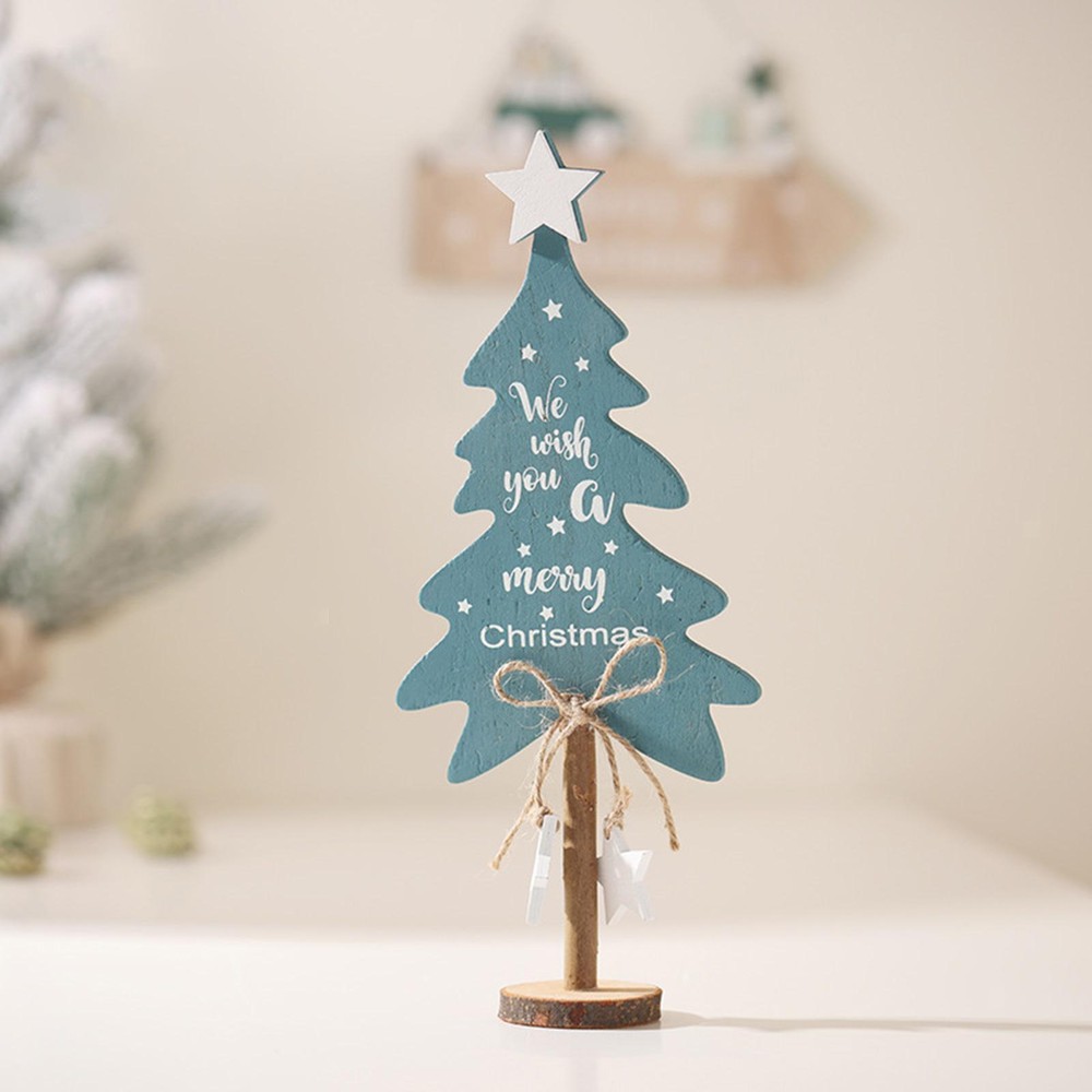 Wooden Christmas Tree Table Centerpiece for Indoor Kitchen Decor  