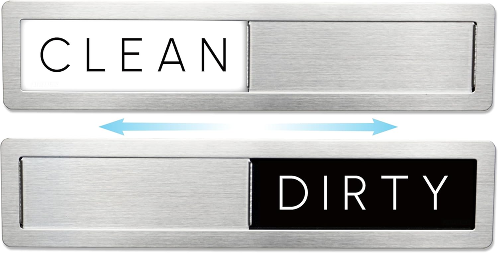 Stainless Steel Dishwasher Magnet Clean Dirty Sign, Premium Clean/Dirty Magnet T