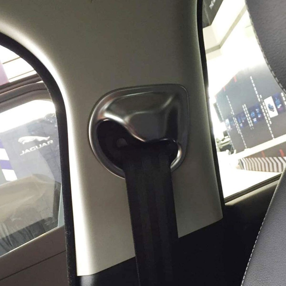For Jaguar XE X760 ABS Silver Car Seat Safety Belt Cover Trim 2015-2021 2pcs