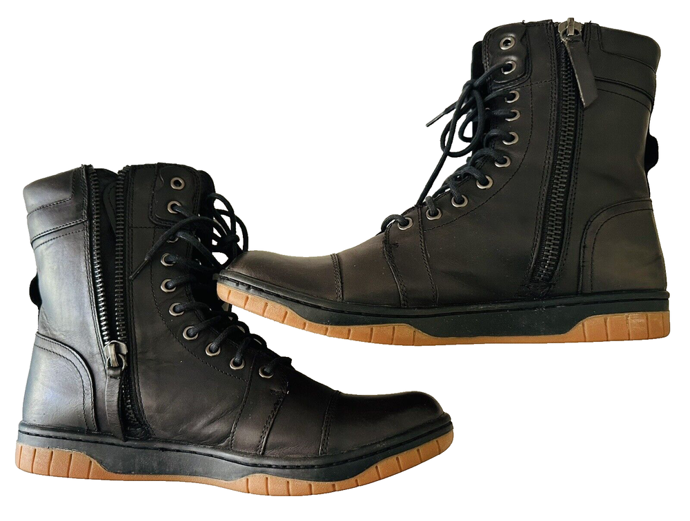 Diesel Basket Butch Zippy Boots Dark Brown Leather Men Size 9