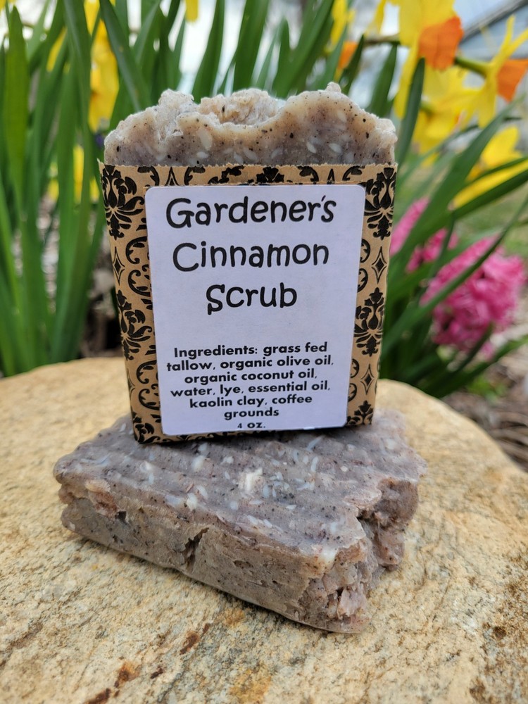 Natural Organic Tallow Soap with Cinnamon Scrub 4oz Bar