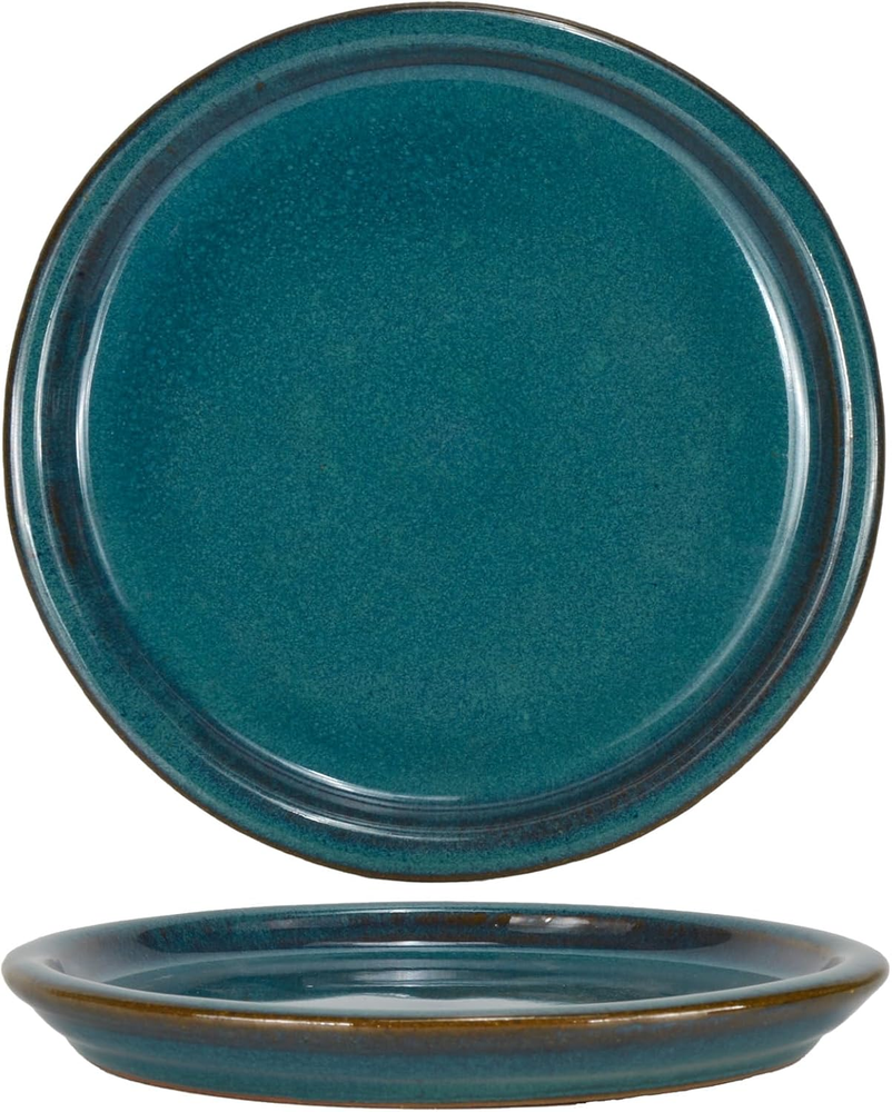 Ceramic Plant Saucer - Plant Trays for Indoor Pots (Teal, 10 Inches, 2 Packs)