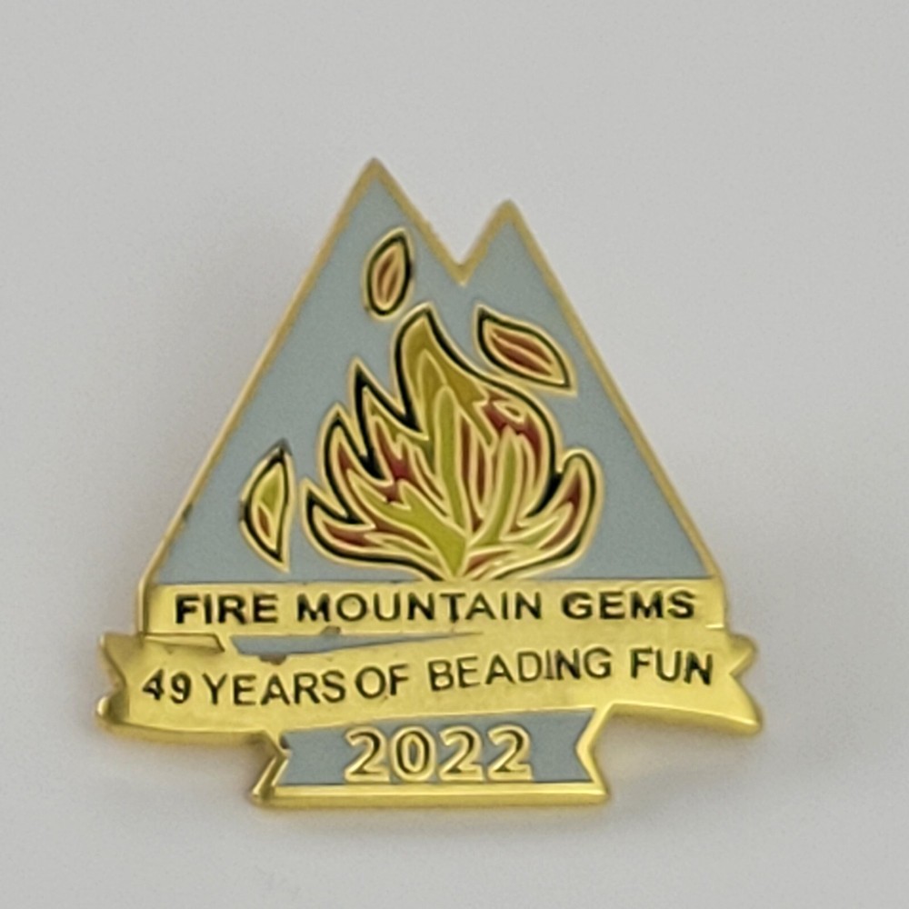 2022 Fire Mountain Gems Lapel Pin 49th Anniversary Stones Beads Beading Jewelry