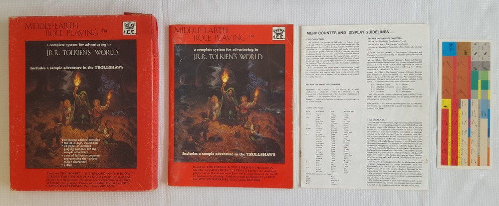 MIDDLE EARTH ROLE PLAYING BOX SET 1ST EDITION 1984 LORD OF THE RINGS - NO DICE