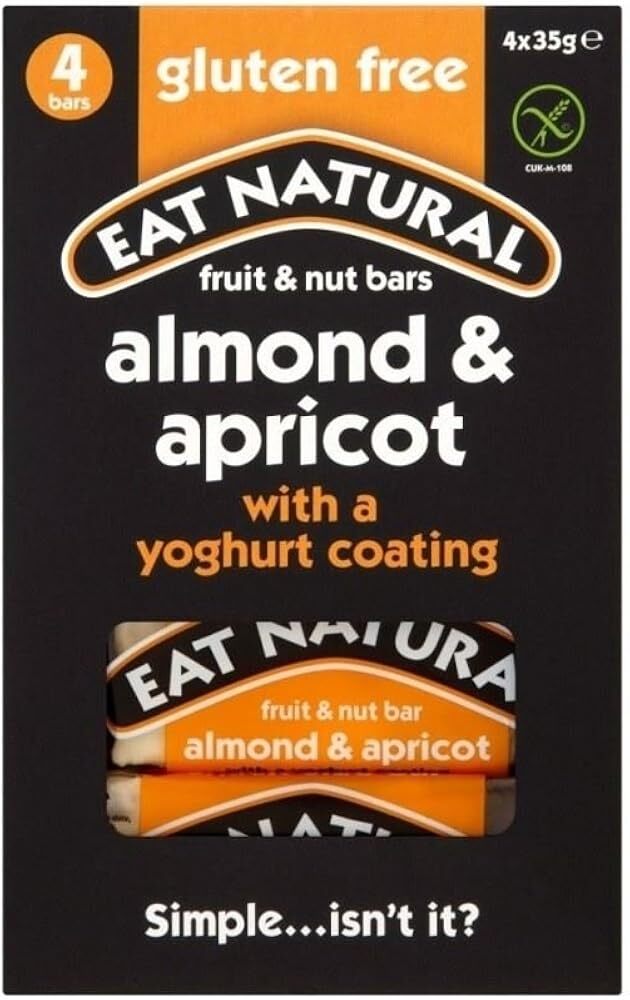Eat Natural Gluten Free Almonds Apricots & Yoghurt Bars 4 x 35g - Pack of 2