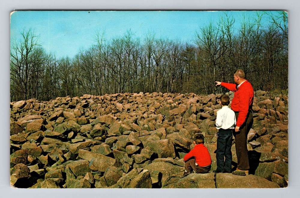 Bucks County PA-Pennsylvania, The Ringing Rocks, Antique, Vintage Postcard