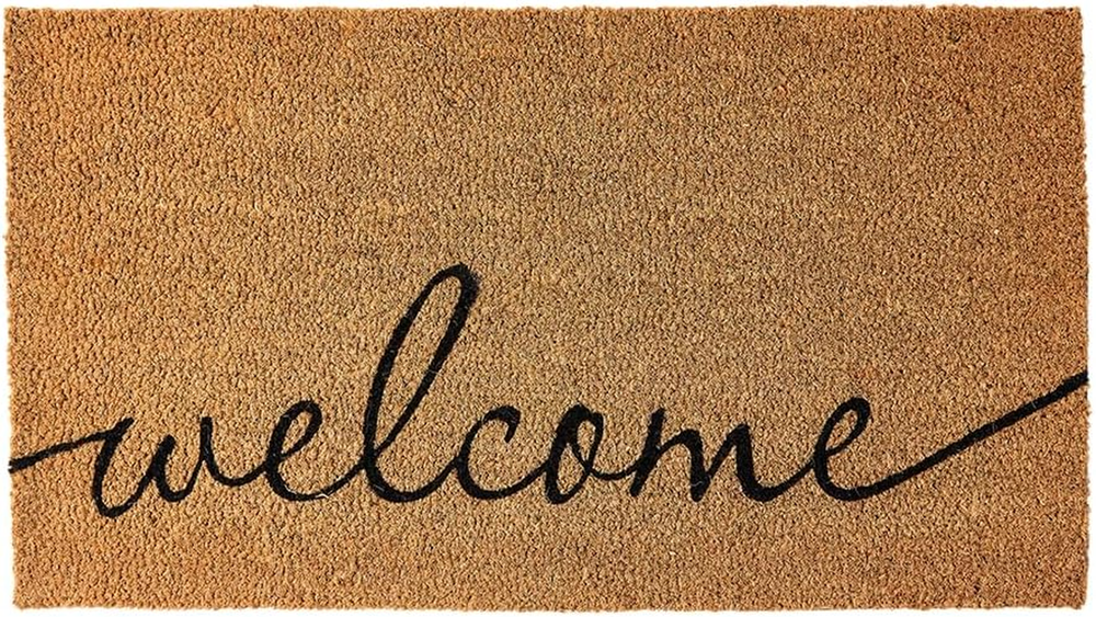 Coco Coir Door Mat with Heavy Duty Backing, Welcome Doormat (17